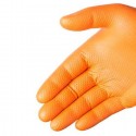 50 Guanti monouso in nitrile arancio senza polvere no talco no lattice M L XL