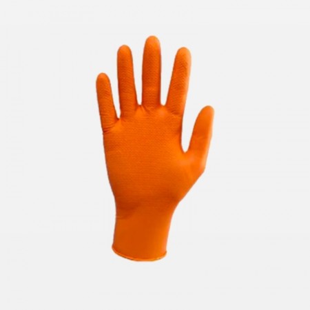 50 Guanti monouso in nitrile arancio senza polvere no talco no lattice M L XL