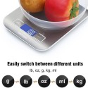 Bilancia da cucina digitale LCD acciaio inox alimenti tara 1g - 5Kg elettronica