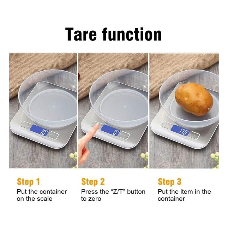 Aorlis Bilancia da cucina digitale LCD acciaio inox alimenti tara 1...
