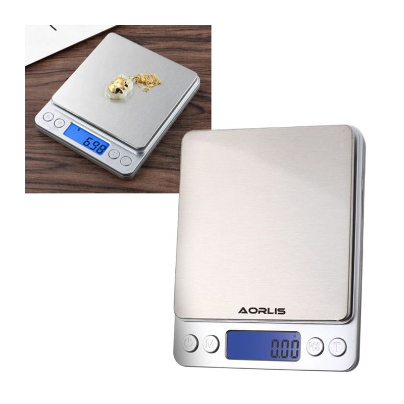 Bilancia elettronica bilancino di precisione digitale 0.1g-500g LCD cucina pesa