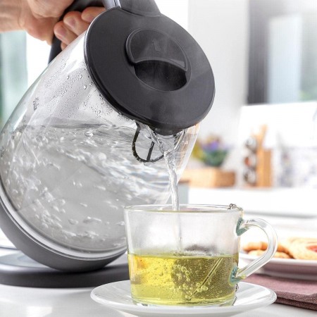 Bollitore elettrico vetro 2000W 2L scalda bevande acqua per tisane te' infusi
