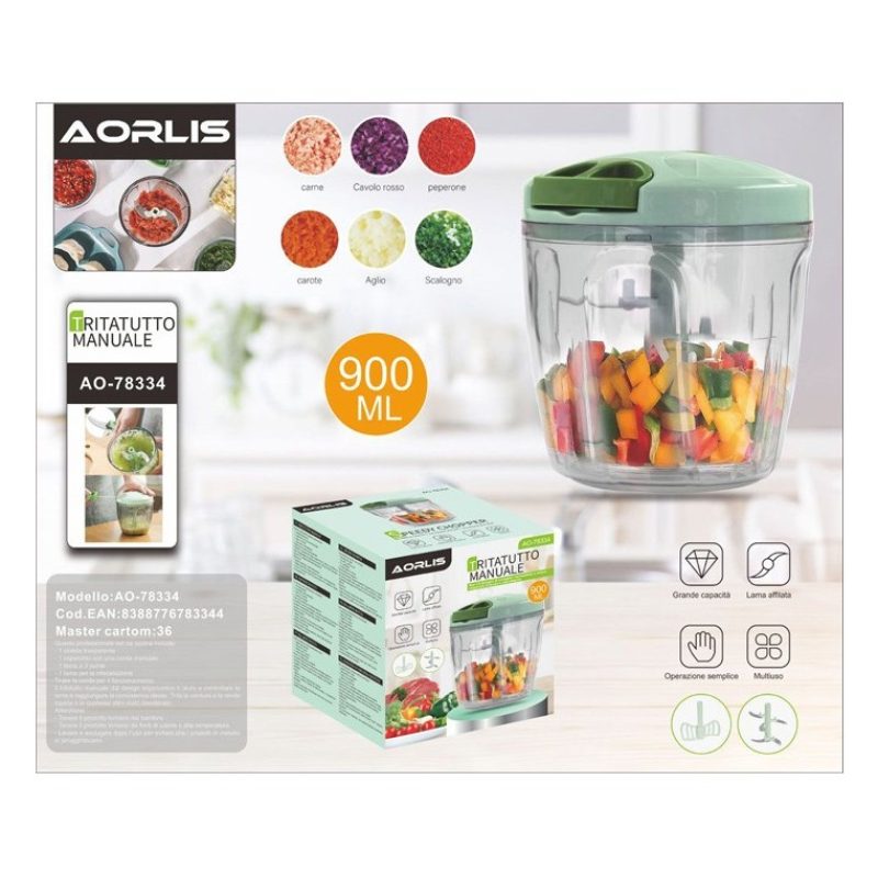 Aorlis Tritaverdure tritatutto manuale chopper a corda frutta verdu...
