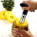 2x Kit taglia ananas sbuccia affetta in acciaio inox cucina tagliananas torsolo