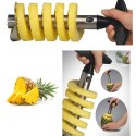 2x Kit taglia ananas sbuccia affetta in acciaio inox cucina tagliananas torsolo