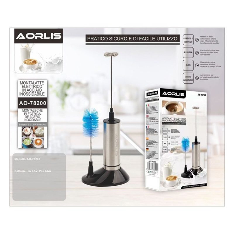 Aorlis Montalatte Elettrico Schiumatore Latte Cappuccino Frullino U...