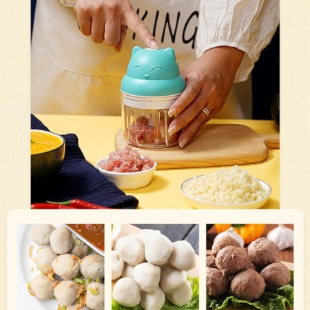 Frullatore Elettrico 23W Macinatore Frutta Verdura Gatto Tritatutto Senza Fili