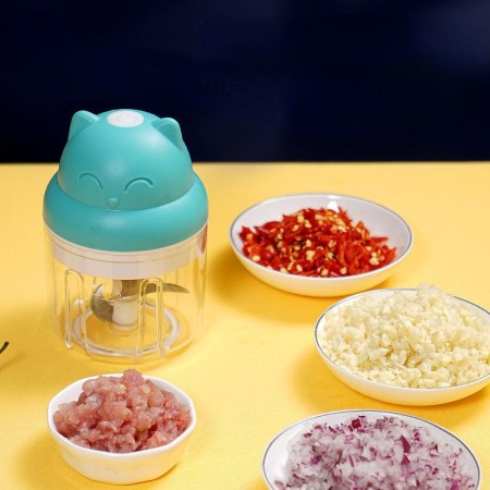 Frullatore Elettrico 23W Macinatore Frutta Verdura Gatto Tritatutto Senza Fili