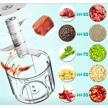 Tritatutto Frullatore Mixer carne verdure spezie elettrico 23W 250ml senza fili