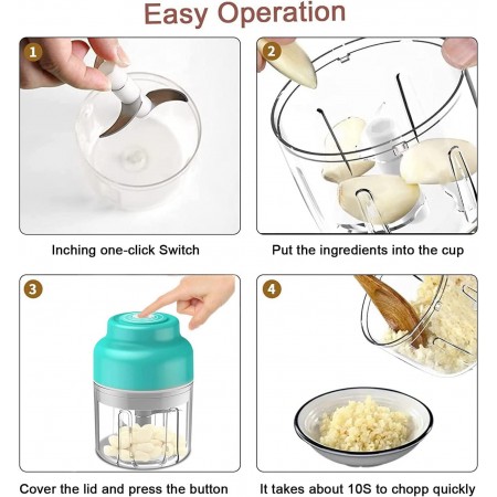 Tritatutto Frullatore Mixer carne verdure spezie elettrico 23W 250ml senza fili