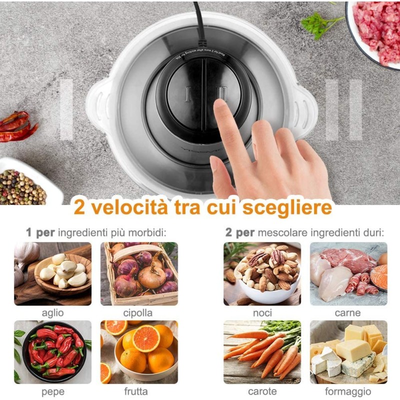 Aorlis Trita carne verdure frutta sminuzza taglia tritatutto elettr...