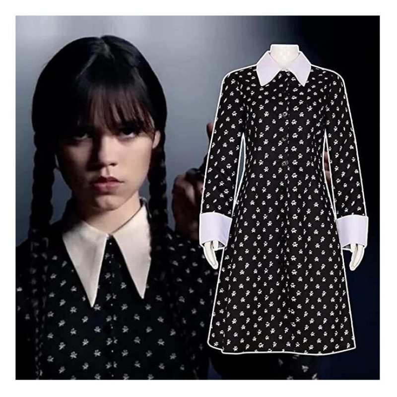 Costume carnevale mercoledi famiglia Addams serie tv Netflix bambin...