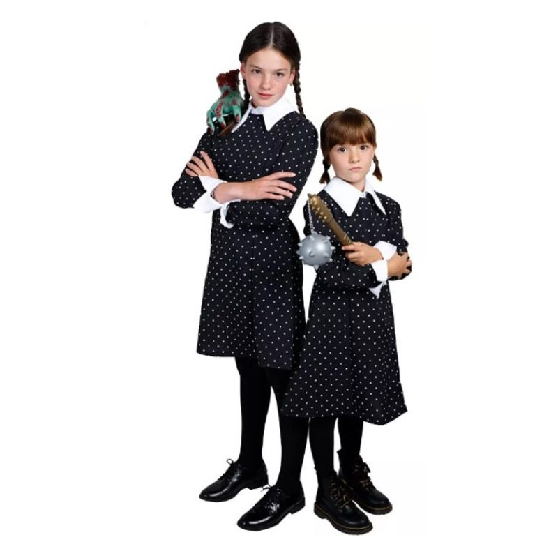 Costume carnevale mercoledi famiglia Addams serie tv Netflix bambin...