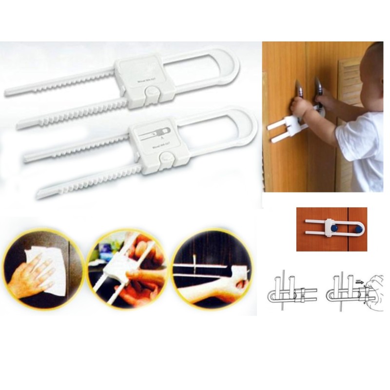 6 Serrature Di Sicurezza Per Bambini - Adesivo 3M, No Trapano, Per Cassetti E Armadi