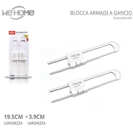 Chiusura sicurezza bambini 6pz  blocca armadi a gancio cassetti sportelli ante