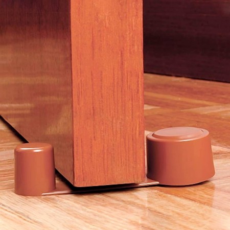 Fermaporta da pavimento 10pz adesivo ferma porte marrone in plastica 10cm casa