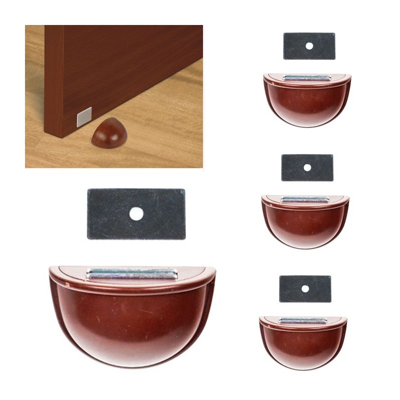 Fermaporta da pavimento magnetico ammortizzatore marrone 4PZ blocca porta