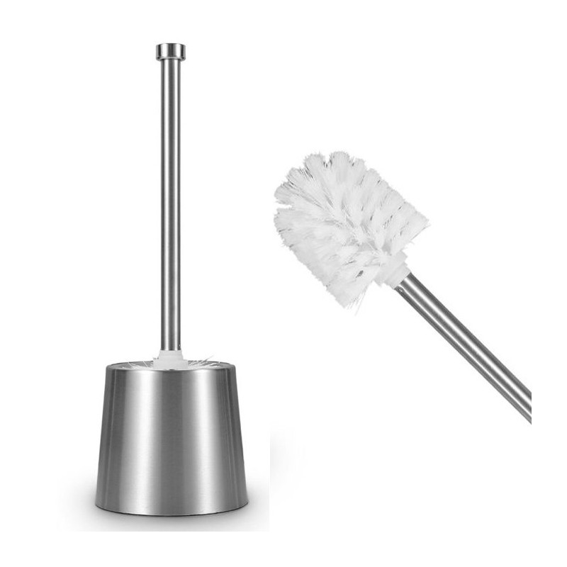 Scopino WC bagno in acciaio inossidabile spazzola portascopino elegante 12x36cm