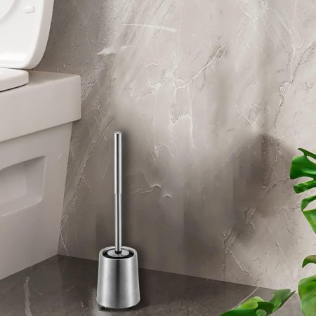 Scopino WC bagno in acciaio inossidabile spazzola portascopino elegante 12x36cm