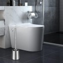 Scopino WC bagno in acciaio inossidabile spazzola portascopino elegante 12x36cm
