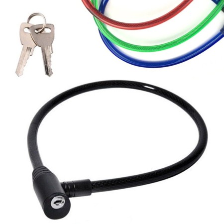 2x Catena Sicurezza Antifurto Bici Bicicletta Lucchetto 2 Chiavi Acciaio 8x650mm