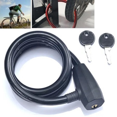 Catena Sicurezza Antifurto Bici scooter Lucchetto 2 Chiavi Acciaio 12x1200mm