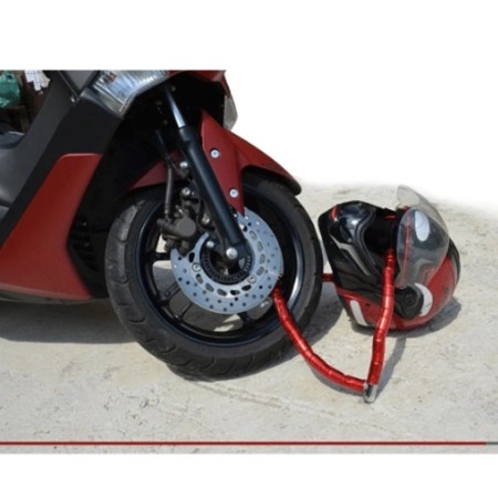 Catena Catenaccio Antifurto Lucchetto Moto Scooter Motorino Bici 1000mm chiavi