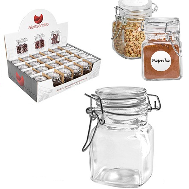 24 Barattoli in vetro per conserve vasetti 100g con chiusura ermetica marmellata