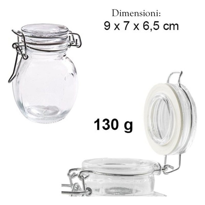 Casa y menaje 24 Barattoli in vetro barattolino vasetti 130g chiusu...