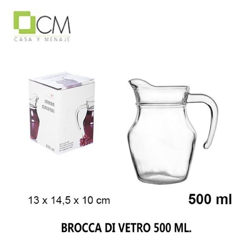 Casa y menaje 2x Brocca 500ml caraffa in vetro trasparente per acqu...
