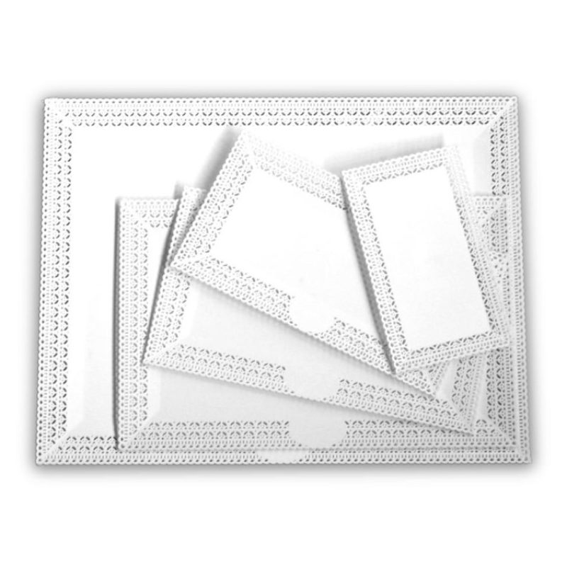 WeHome 3 Vassoio trama trinato bianchi in plastica da 34x19cm pasti...