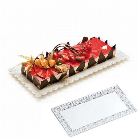 2 pz Vassoio trama trinato bianchi in plastica 40x26 cm pasticceria patto dolci