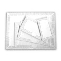 2 pz Vassoio trama trinato bianchi in plastica 40x26 cm pasticceria patto dolci