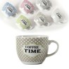 Gicos SET 6 Tazze tazzine espresso caffè in porcellana colori assor...