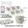 Gicos SET 6 Tazze tazzine espresso caffè in porcellana colori assor...