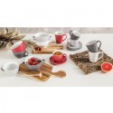Set 4 Tazze in ceramica latte caffè colazione colori assortiti 360ml stand tazza
