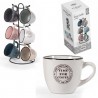 Gicos Set 6 Tazzine tazze caffè espresso 90cc in porcellana colori ...