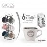 Gicos Set 6 Tazzine tazze caffè espresso 90cc in porcellana colori ...