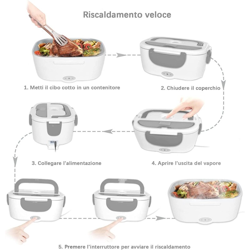 Aorlis Scaldavivande Elettrico portatile portapranzo contenitore 55...