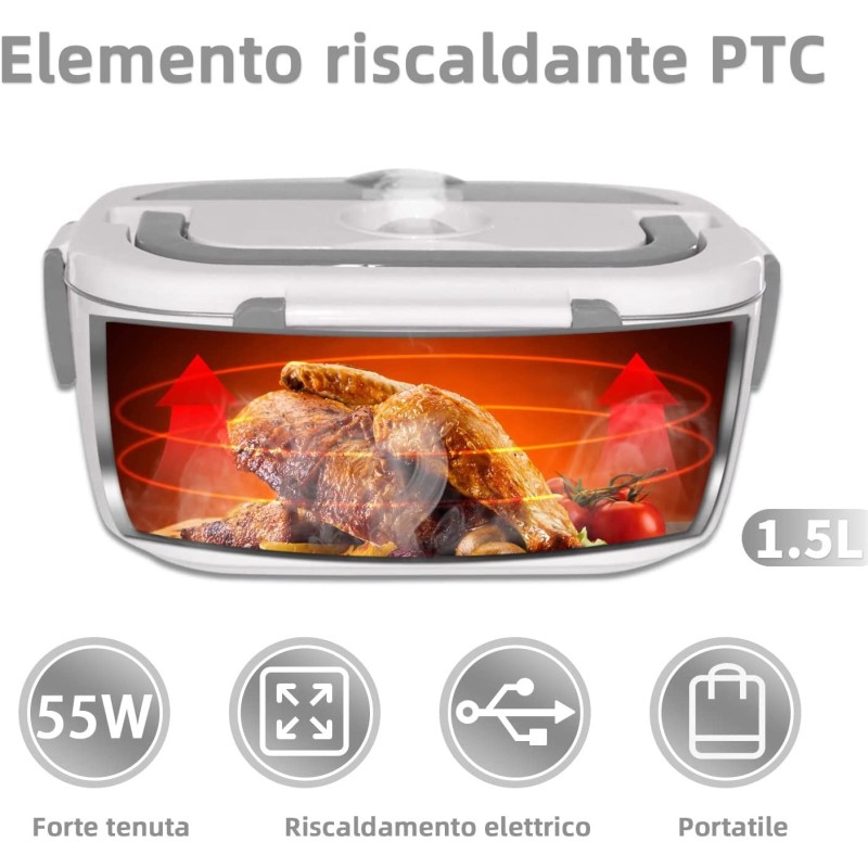 Aorlis Scaldavivande Elettrico portatile portapranzo contenitore 55...