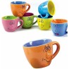 Gicos Set 6 Tazzine caffè tazze decoro smorfie faccine ceramica Gic...