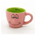 Set 6 Tazzine caffè tazze decoro smorfie faccine ceramica Gicos con viso 5x6cm