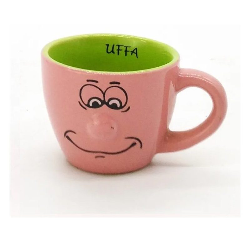 Gicos Set 6 Tazzine caffè tazze decoro smorfie faccine ceramica Gic...