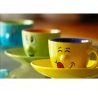 Gicos Set 6 Tazzine caffè tazze decoro smorfie faccine ceramica Gic...