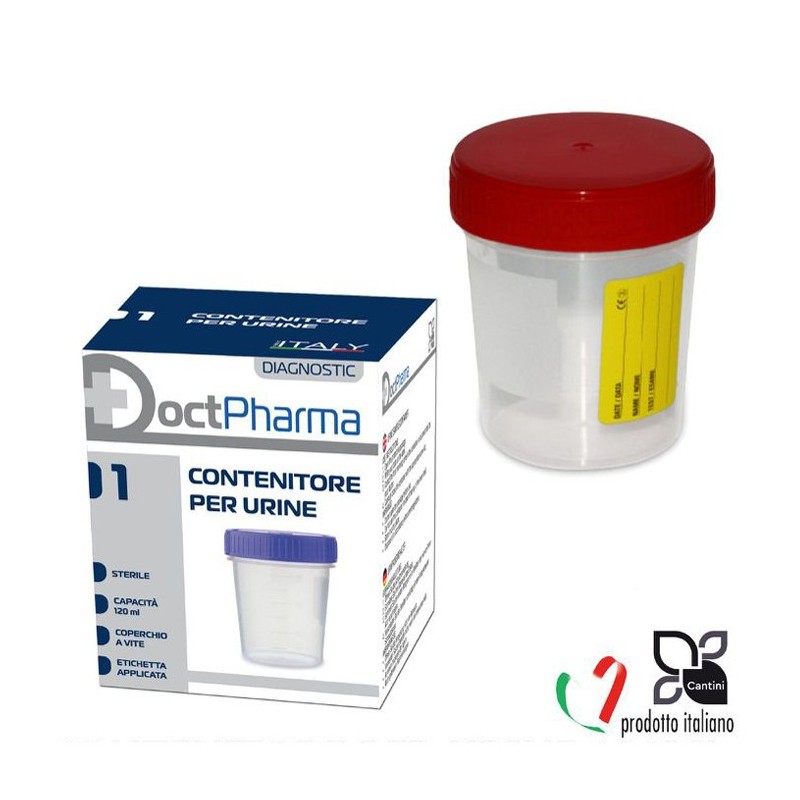 10 Contenitori per urina con tappo ermetico a vite 120 ml Analisi Urine Cantini