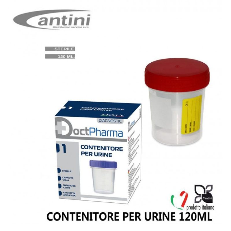 Cantini 10 Contenitori per urina con tappo ermetico a vite 120 ml A...