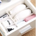 6 pezzi Divisori per cassetti regolabili in plastica 42,3 x13cm scomparti bianco