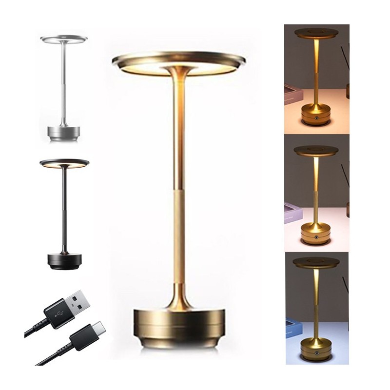 Lampada led da tavolo ricaricabile touch 3000k 4000k 6500k bar ristoranti hotel