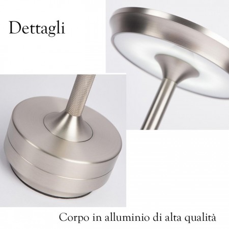 Lampada led da tavolo ricaricabile touch 3000k 4000k 6500k bar ristoranti hotel