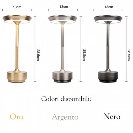 Lampada led da tavolo ricaricabile touch 3000k 4000k 6500k bar ristoranti hotel